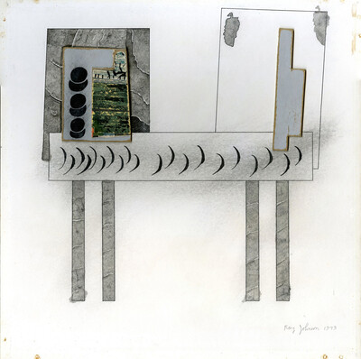 Ray Johnson, ​Fingernail table, 1​973, collages on carton, 38.2 x 38.2 cm, unique - © sans titre