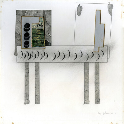Ray Johnson, Fingernail table, 1973, collages on carton, 38.2 x 38.2 cm, unique - © sans titre