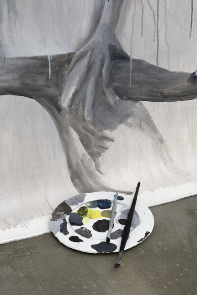 Agnes Scherer, The guilded nut (detail), 2020, acrylic on canvas, 214 x 167 cm, unique - © sans titre