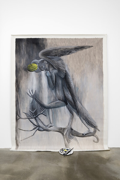 Agnes Scherer, The guilded nut, 2020, acrylic on canvas, 214 x 167 cm, unique - © sans titre