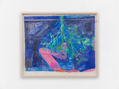 Agnes Scherer, Masks under a mistletoe (nocturne 2), 2025, acrylic and fully light resistant ink on tracing paper, 57.5 x 69.5 cm (unframed), 63 x 74.8 cm (framed), unique - © sans titre