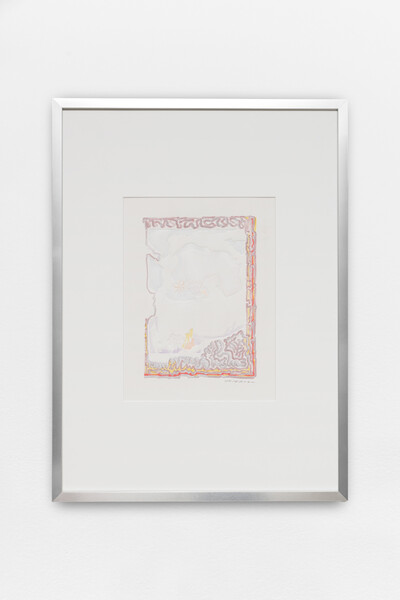 Ezio Gribaudo, Logogrifo colorato, 1966, mixed media and relief on buvard paper, 26 x 18 cm (unframed), 62.5 x 48 cm (framed), unique - © sans titre