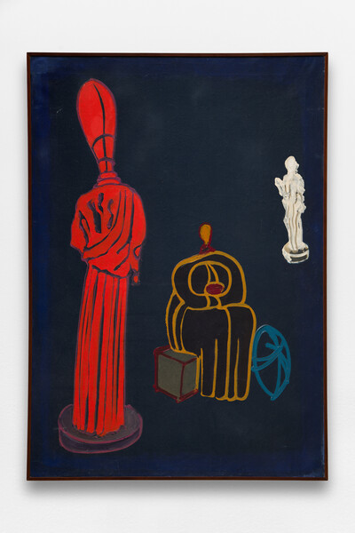 Ezio Gribaudo, Le Muse Inquietanti (The Disquieting Muses) (Omaggio a de Chirico), 1968, oil and acrylic on canvas, 101 x 71 cm (framed), unique - © sans titre