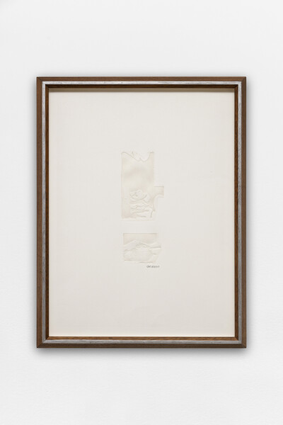 Ezio Gribaudo, Logogrifo, 1966, embossing on blotting paper, 62 x 48 cm (framed), unique - © sans titre