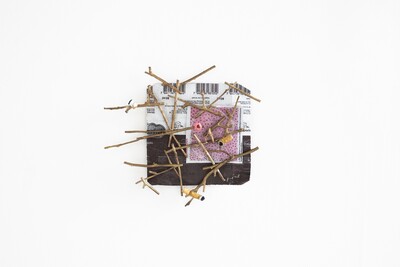 Hamish Pearch, Brain freeze, 2025, UV printed aluminium, bronze, paint, fixings, 15 x 15 x 6 cm, unique - © sans titre