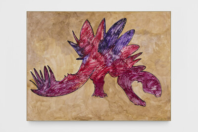 Ezio Gribaudo, Stegosauro, 1984, mixed media on mounted paper, 122 x 160 cm, unique - © sans titre