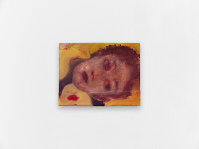 Jessy Razafimandimby, In your mirror, 2025, acrylic on bed sheet, 18 x 23 cm, unique - © sans titre