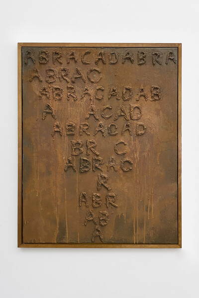 Tanja Nis-Hansen, Abracadabra, 2021, graphite putty, iron compound and oxidation medium on canvas, wooden frame, 80 x 60 cm, unique - © sans titre