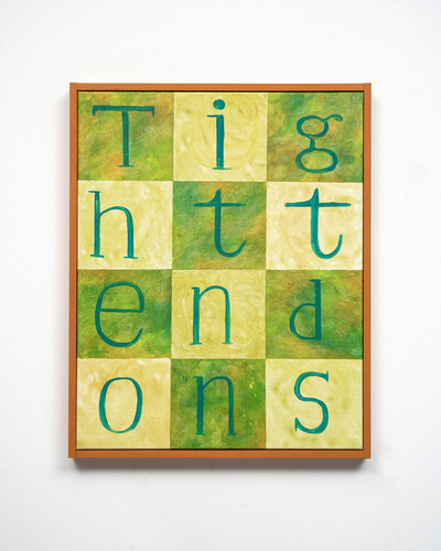 Tanja Nis-Hansen, Tight Tendons 2, 2022, oil and acrylic on canvas, artist's frame, 50 x 40 cm, unique - © sans titre