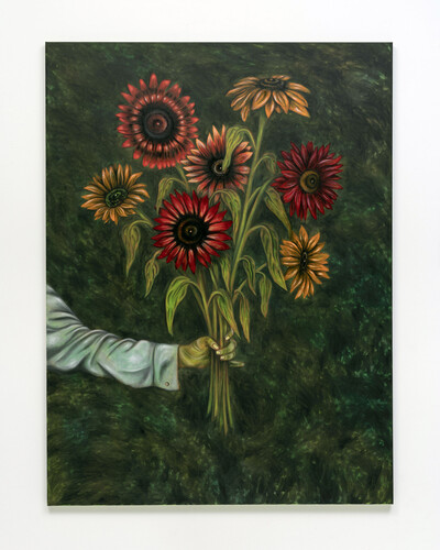 Tanja Nis-Hansen, Flowers For The Continuous Katherine Mortenhoe, 2022, oil and acrylic on canvas, 160 x 120 cm, unique - © sans titre