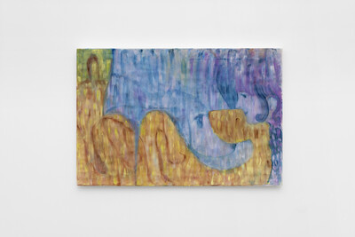 Jessy Razafimandimby, sans titre, 2022, acrylic and oil on bed sheet, 40 x 60 cm, unique - © sans titre