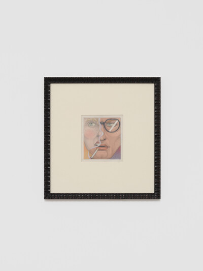 Mel Odom, Talking to Strange Men, 1984, pencil on paper, 13.9 x 12.3 cm (unframed), 40.5 x 39 x 2.5 cm (framed), unique - © sans titre