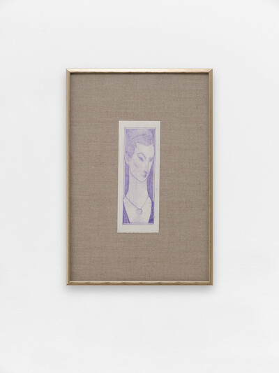 Paul Becker, Bookmark #2, 2025, colored pencil on paper, 19.5 x 7.5 cm (unframed), 38 x 26 x 2.5 cm (framed), unique - © sans titre