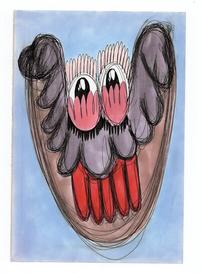 Noémie Bablet, The Love Contest Series, 2019, pencils and markers on paper, 21 x 14 cm, unique - © sans titre