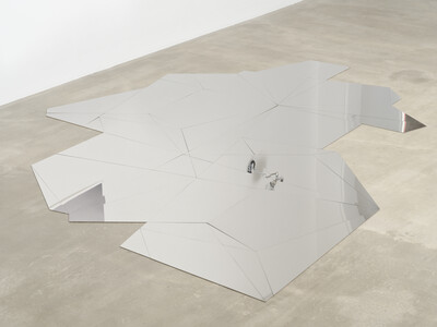Daniel Steegmann Mangrané, Systemic Grid 3b (puddle 2), 2015, laser-cut, mirror-polished steel, 280 x 202 cm, unique - © sans titre