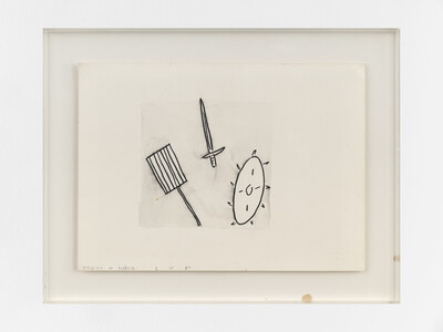 José Leonilson, [Objetos de mártir], 1985, colored pencil on paper, 24 x 33 cm, unique - © sans titre