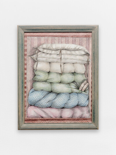 Liselor Perez, Revers, 2026, colored pencil on paper, wooden frame and glass, 45.5 x 35.1 x 2.2 cm, unique - © sans titre
