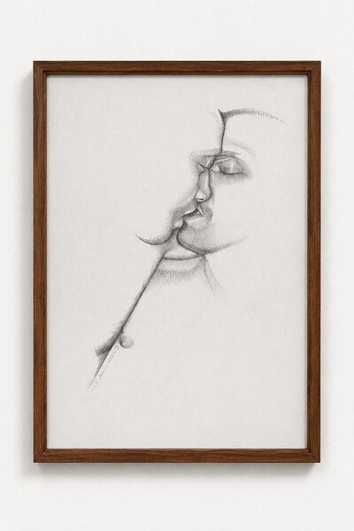 Mel Odom, Boys Kiss Rough, 2007, pencil on paper, 61 x 45.5 cm (unframed), 67.5 x 52 cm (framed), unique - © sans titre