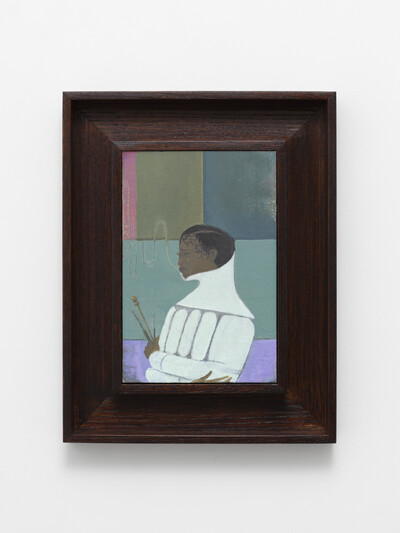 Paul Becker, Painter, 2025, oil on aluminum sheet, 23.4 x 15.6 cm (unframed), 35.5 x 27.7 cm (framed), unique - © sans titre