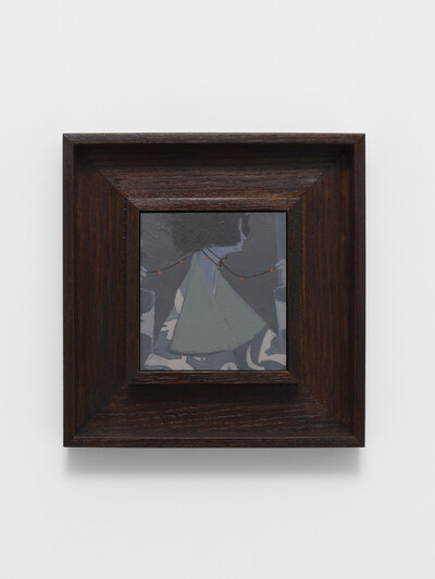 Paul Becker, Untitled (The Lights), 2026, oil on aluminum sheet, 12.3 x 11.4 cm (unframed), 24.5 x 23.5 cm (framed), unique - © sans titre
