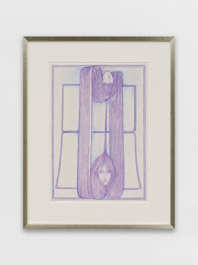 Paul Becker, Untitled (Twins) III, 2025, coloured pencil on paper, 42 x 29.7 cm (unframed), 59 x 46.7 cm (framed), unique - © sans titre