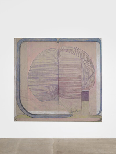 Paul Becker, Untitled (Collar & Breath), 2026, coloured pencil on linen, 190 x 182 cm, unique - © sans titre