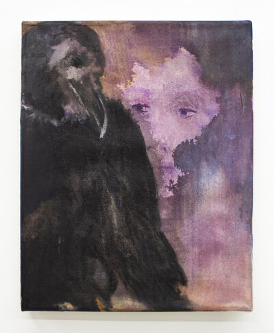 Paula Kamps, Freak purple, 2020, ink on canvas, 25 x 20 cm, unique - © sans titre