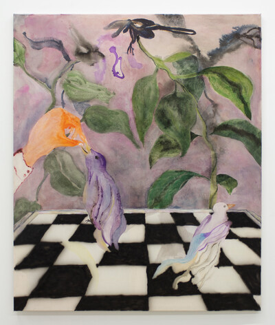 Paula Kamps, Far from the aisle, 2020, ink and crayon on canvas, 120 x 100 cm, unique - © sans titre