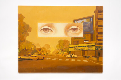 Robert Brambora, Eyes (Screen), 2026, pencil, acrylic, oil on wood, 100 x 125 cm, unique - © sans titre
