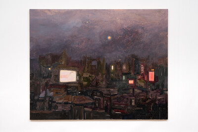 Robert Brambora, Tilis (Stomach), 2026, leaf gold, pencil, gouache, oil on wood, 100 x 125 cm, unique - © sans titre