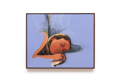 Robert Brambora, L., 2023, paper, acrylic and oil on wood, wooden frame, 40 x 50 x 4 cm, unique - © sans titre