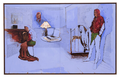 Robert Brambora, Circle (Dream) (after Degas), 2023, acrylic, silk screen on wood, wooden frame, 100 x 160 x 4 cm, unique - © sans titre