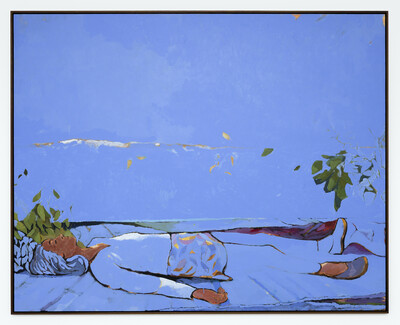 Robert Brambora, Disappearing, 2023, gouache, acrylic on wood, wooden frame, 160 x 200 x 4 cm, unique - © sans titre