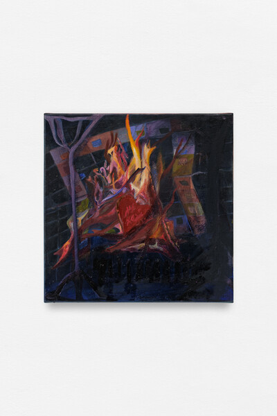 Sequoia Scavullo, The Taste of Your Fireplace II, 2023, oil on canvas, 30 x 30 cm, unique - © sans titre