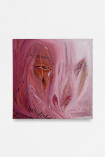 Sequoia Scavullo, Il y a un regard enfin pour voir vos paupières fermées, 2023, oil on canvas, 120 x 120 cm, unique - © sans titre