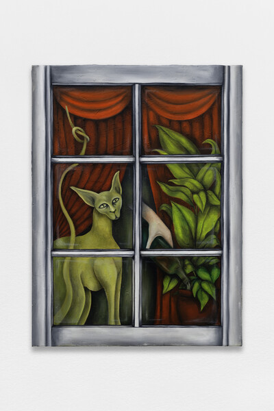 Tanja Nis-Hansen, The Problems of Love (Window 1), 2019, oil and graphite on canvas, 80 x 60 cm, unique - © sans titre