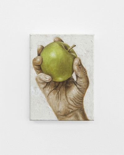 Tanja Nis-Hansen, Are you ready to get healthy?, 2025, oil on canvas, 24 x 18 cm, unique - © sans titre