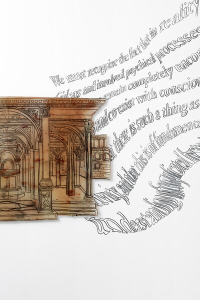 Zuzanna Czebatul, Domenico (detail), 2020, resin, handcrafted paper, coal, pigments, 63 x 100 cm, unique - © sans titre
