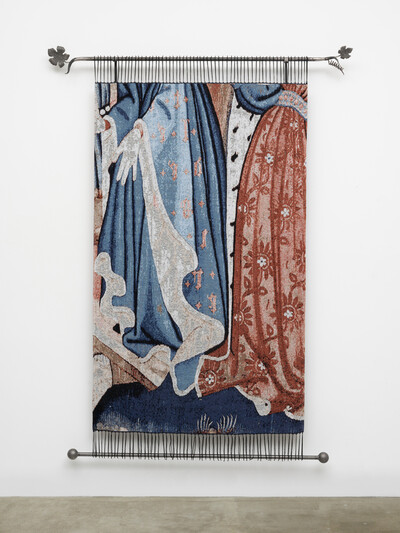 Zuzanna Czebatul, A Trillion Threads Still Weaving (Two Veils), 2023, cotton, polyester, steel, 220 x 165 x 10 cm, unique - © sans titre