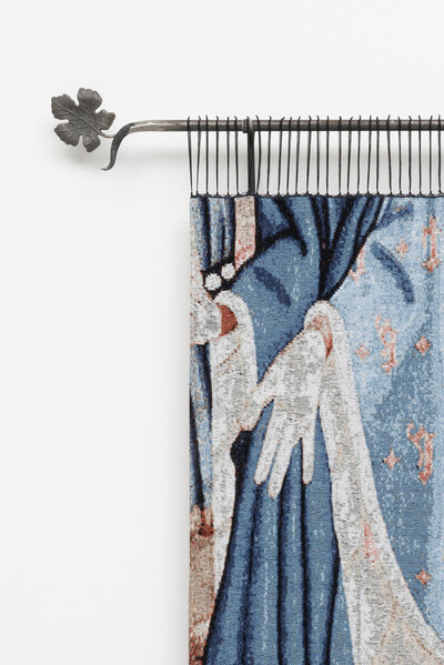 Zuzanna Czebatul, A Trillion Threads Still Weaving (Two Veils) (details), 2023, cotton, polyester, steel, 220 x 165 x 10 cm, unique - © sans titre
